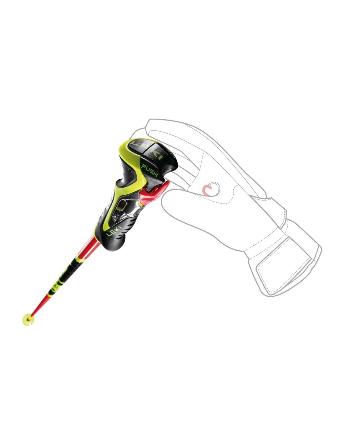 Bâtons De Ski Leki Venom SL 3D Bright Red / Black / Yellow 5 Bâtons De Ski Leki Venom SL 3D Bright Red / Black / Yellow – Image 3